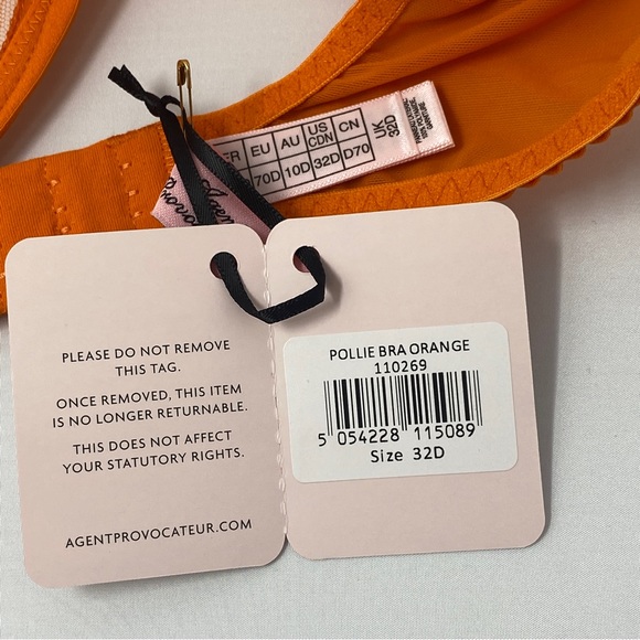 NWT Agent Provocateur Pollie Orange Bra - Picture 11 of 16
